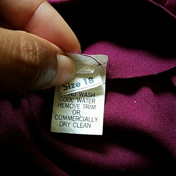 Ruby wine chiffon maxi gown vintage sz US 18 (14) - Picture 7 of 7